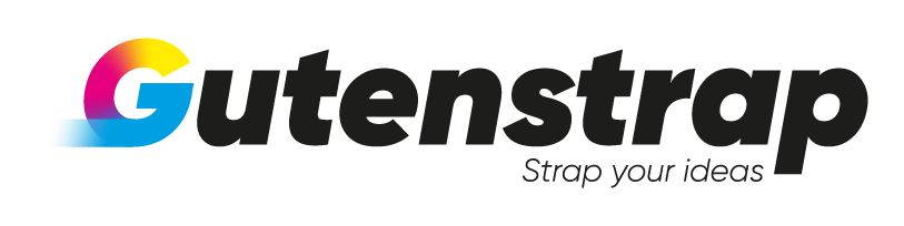 Gutenstrap logo. Custom strapping tape in your brand colors

