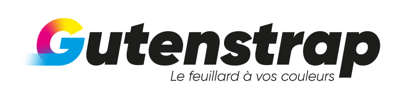 Gutenstrap logo. Le feuillards de cerclage personnalisé avec vos couleurs