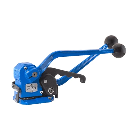 Seal-less combination tool for high-strength metal strapping
